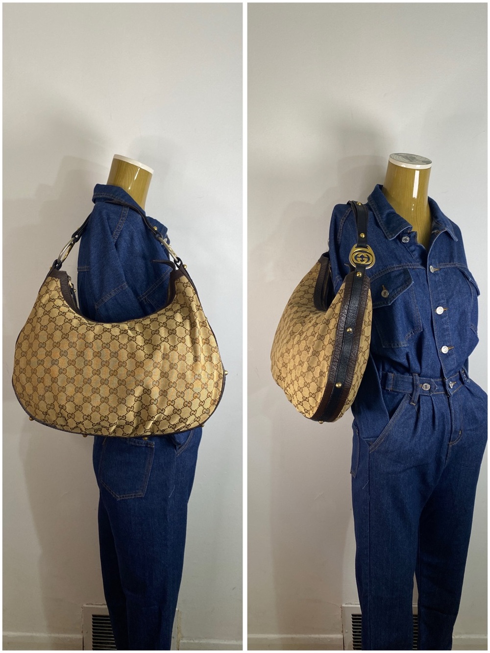 ✨️GUCCI GG Canvas Interlocking Hobo Bag